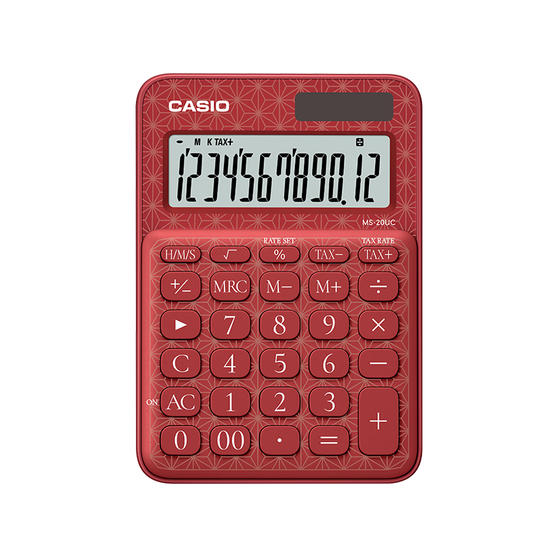 CASIO 60th Anniversary Limited Edition Desktop Office Calculator 12-Digit Display Solar Dual Power Portable Stylish Maple Leaf Red