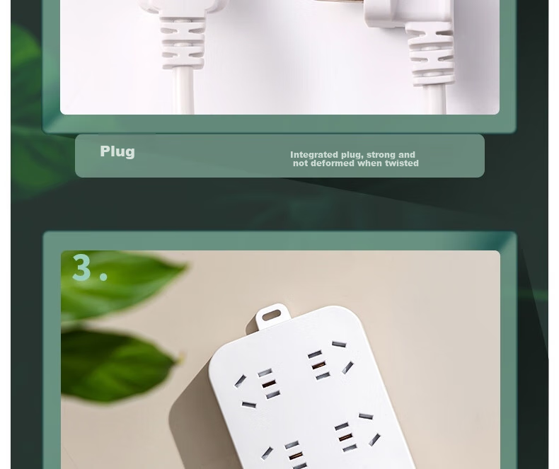 Deli 33916(05) Elegant White Series New National Standard Power Strip/Extension Cord/Surge Protector/Power Bar/Outlet Strip 8 Outlets, 5 Meters Total Length, 1 Pack 20