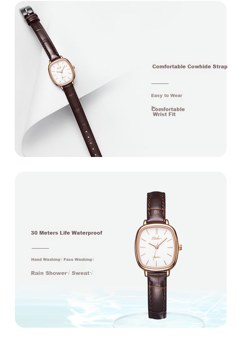 EBOHR Women's Watch, Kana Series, Fashionable White Dial Quartz Ladies Watch, Gift for Girlfriend's Birthday Or Mid-Autumn Festival, Model 51653446 16