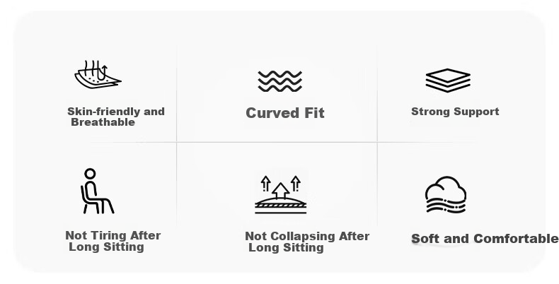 Howtreats Chair Cushion, Office Lumbar Support Pad, Long-Sitting Aid, Ergonomic Seat Cushion for Workstation, Anti-Bottom Pain Pad 2