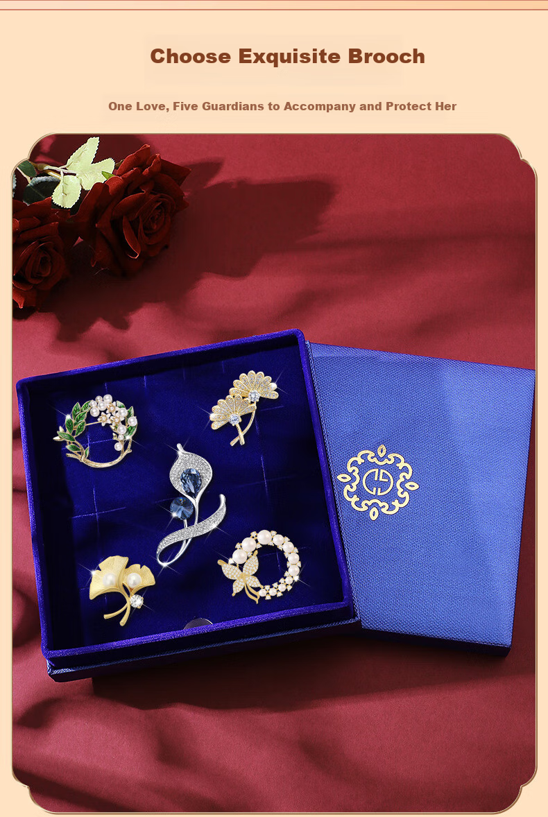 Dijing Women's High-End Brooch Gift Box, Versatile Fashionable Suit Pin Accessories, Autumn And Winter Clothing Ornaments 2