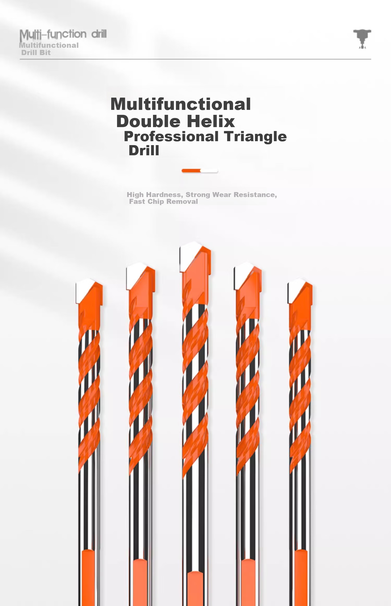 HUHAO Ceramic Tile Drill Bit, Glass Concrete Cement Alloy Triangular Drill Set, Handheld Drill for Wall Drilling, 6mm Bawang Drill 1