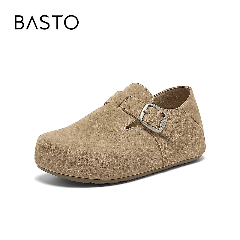 BASTO 25 Autumn Birkenstock Style Fashion Retro Commuter Casual Women's Flats D3532CM5 Beige Size 36