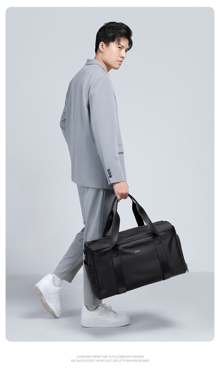POLO Travel Bag, Men's Handbag, Large Capacity Shoulder Crossbody Bag, Sports Fitness Bag, Business Trip Luggage Bag 3