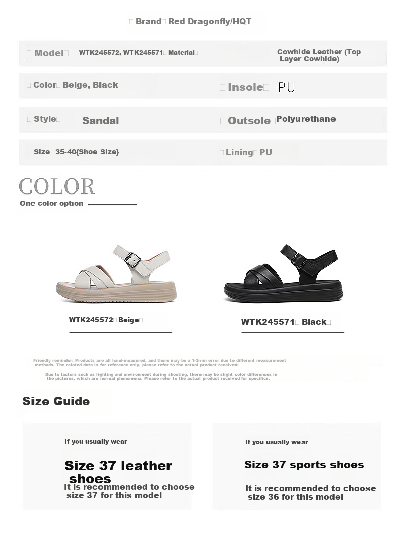 RED DRAGONFLY Mom's Sandals for Women, Summer Middle-Aged And Elderly Beach Shoes, Flat Soft-Soled Women's Slippers WTK245571 Beige 35 7