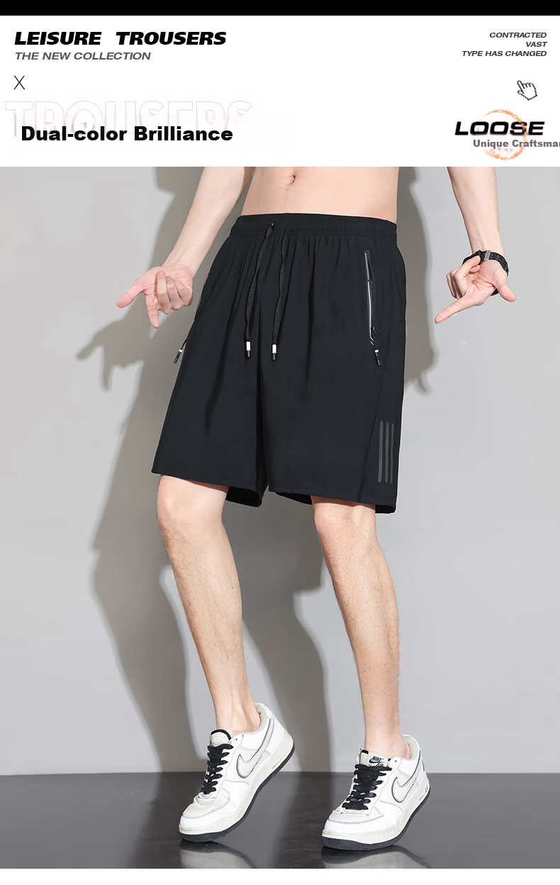 SWAMP AREA Ice Silk Sports Shorts for Men, Summer Lightweight Loose Quick-Dry Cool Basketball Shorts D821 Dark Gray 3XL 1