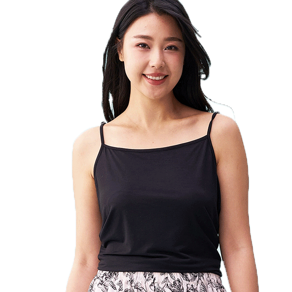 Little Nurse Women's Modal Camisole Tank Top Summer Sleeveless Base Layer SSB054 Black XL (175)