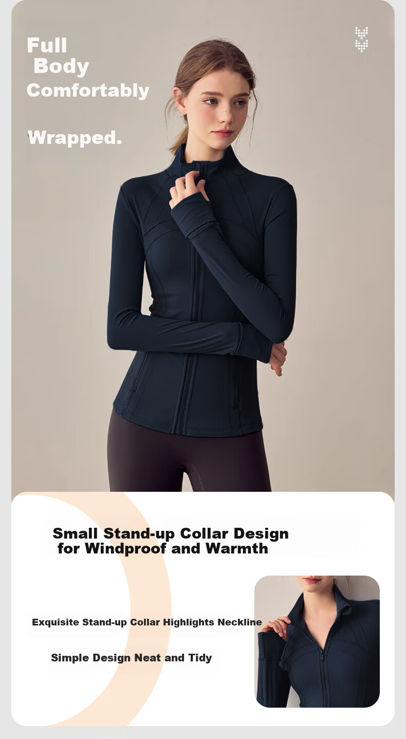 BOPRUIEY Women's Short Jacket, Spring And Summer Yoga Wear, Long-Sleeve Zip-Up Top, Skin-Friendly, Naked Feel, Slim-Fit Sports Coat for Outer Wear 5