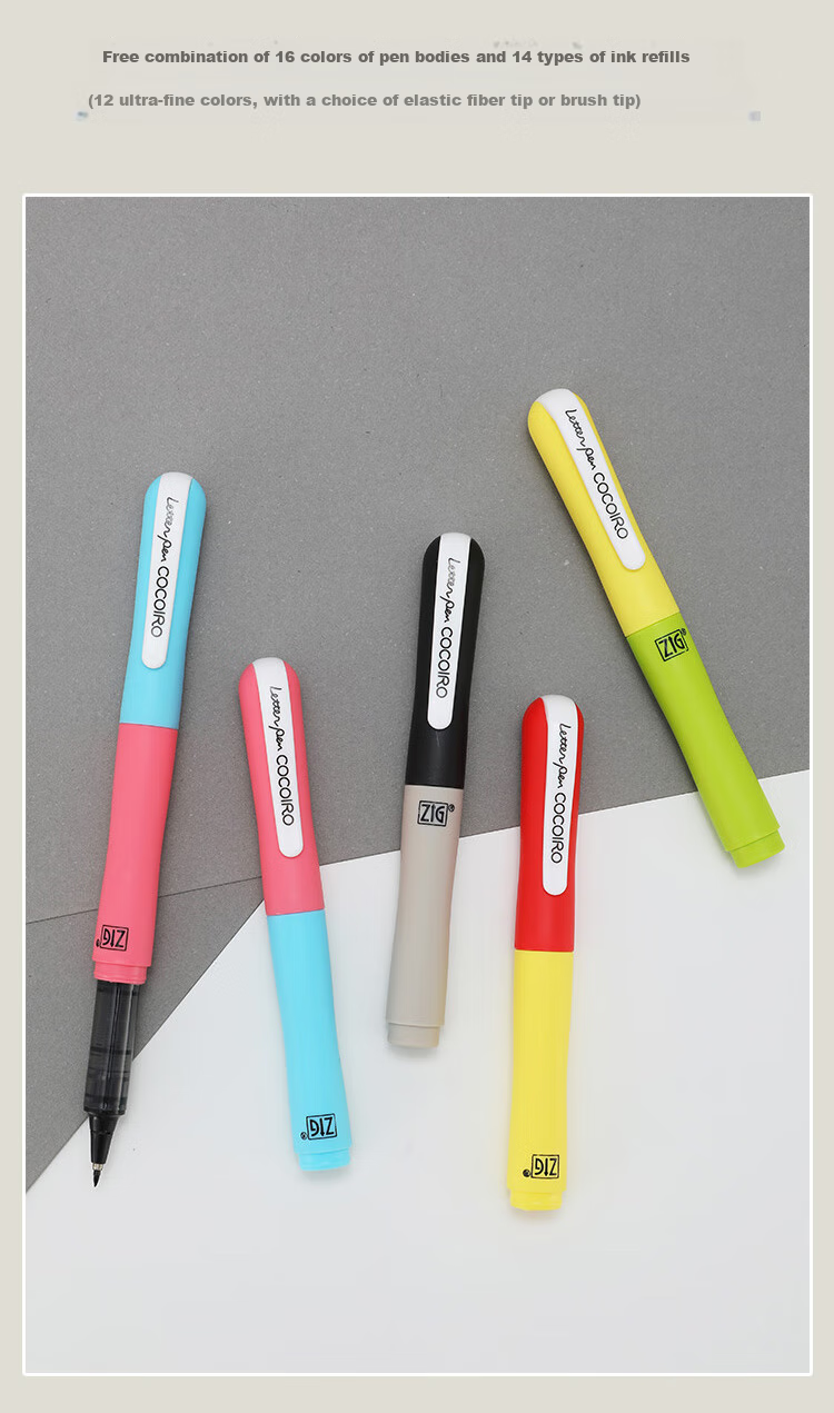 KURETAKE Japanese Imported ZIG COCOIRO Convertible Journal Line Soft Tip Gel Pen, Blue, 1 Pack, LPC-06S 2