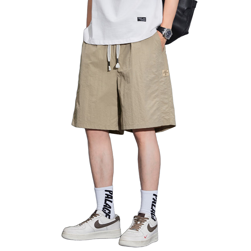 JEEP SPIRIT Men's Shorts, Summer Ice Silk Thin Mid-Length Pants, High-End Casual Five-Point Shorts, American-Style Sports Quick-Dry Pants