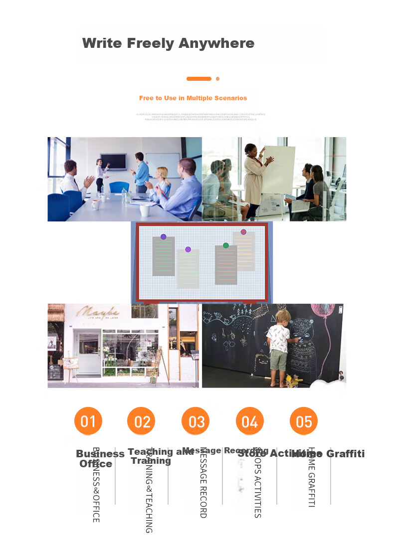 Bibiniu H-Shaped Stand Whiteboard 90*180cm, Conference Office Whiteboard Stand, Black Double Bar, Height Adjustable And Flipable, BBNV-D90180 10