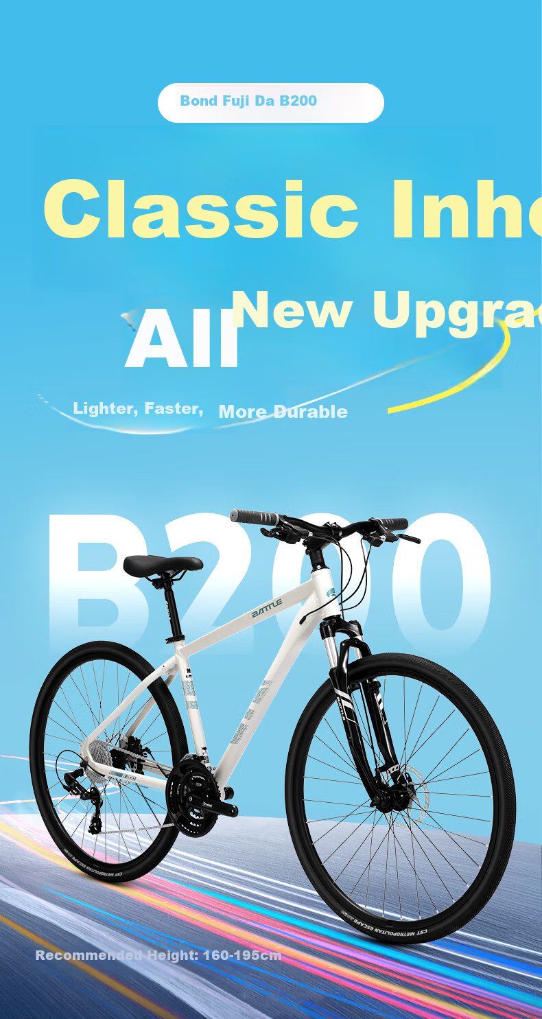 BATTLE Aluminum Alloy Road Bike with Internal Cable Routing, 700c Shimano 27-Speed, for Adult Men And Women, Students, Teenagers, Racing Bike 2