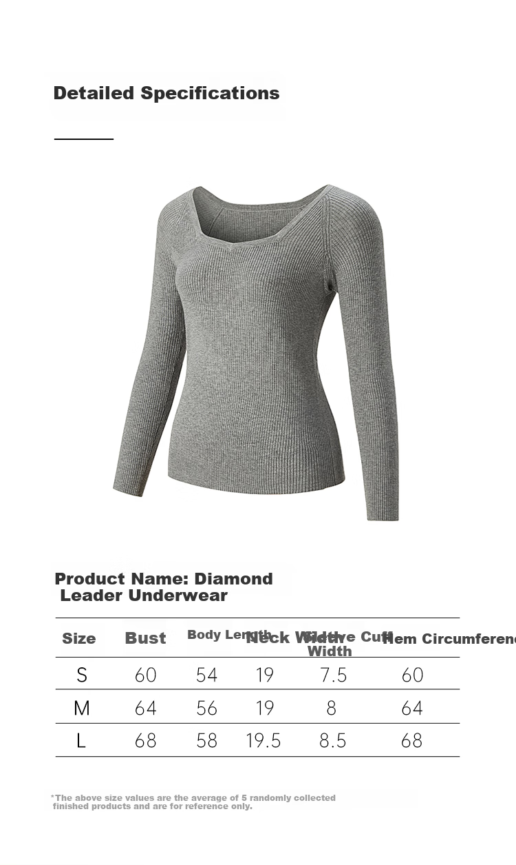OhSunny Women's Base Layer Sweater for Autumn And Winter, Slimming Fit, Solid Color, Versatile Thin Diamond Collar Knit Top, Suitable for Commuting, Long Sleeves, 2022 Autumn And Winter Style, SLV2T044, Light Floral Gray, M 12