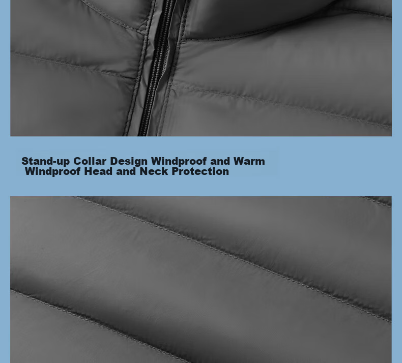 GENIOLAMODE Lightweight down Jacket for Men, Winter Stand Collar, 90% Duck Down, Warm Winter Coat, Men's Outerwear, Black, Size M 25