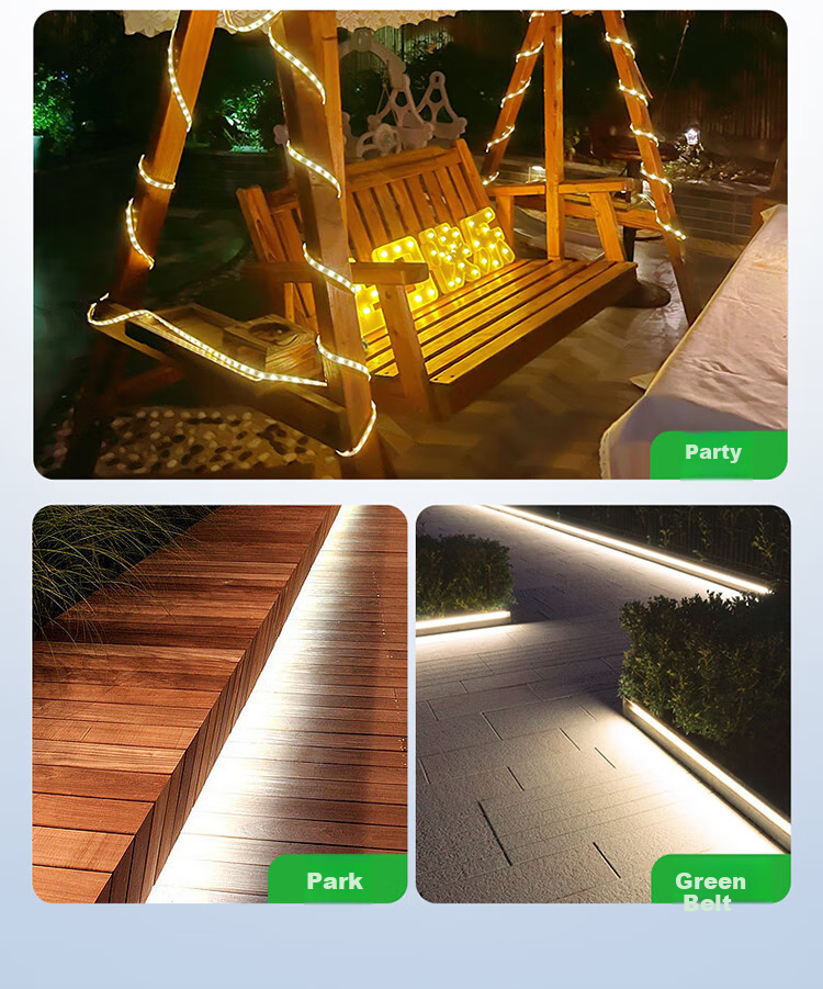 Intelamp Solar Outdoor Waterproof String Lights, Garden Landscape Lighting, Warm Light Ambiance Decorative Lights, Automatic On at Night 11