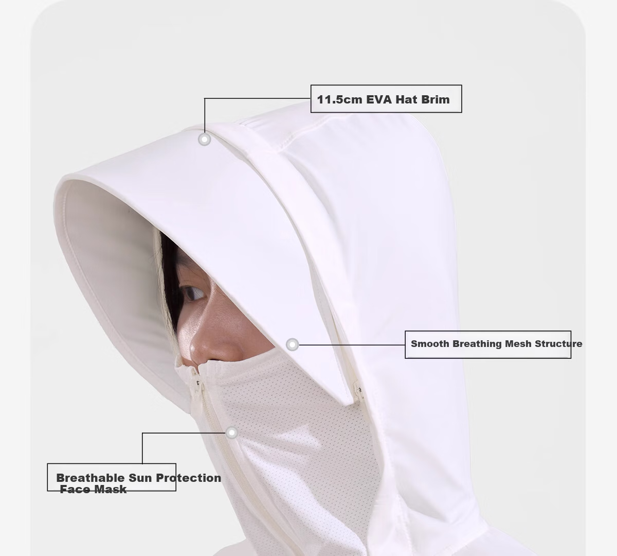 CAMEL Women's Original Yarn Sun Protection Clothing, Loose-Fitting Hooded Heat-Resistant Quick-Dry Breathable Cool-Touch Sun Protection Garment A25BAVV107 2XL 11