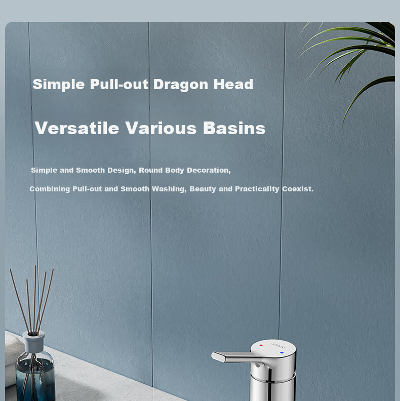 JOMOO Basin Faucet, Pull-Out Design, Hot And Cold Water, Washbasin Faucet, Face Washing Basin Faucet, 32344-574 16