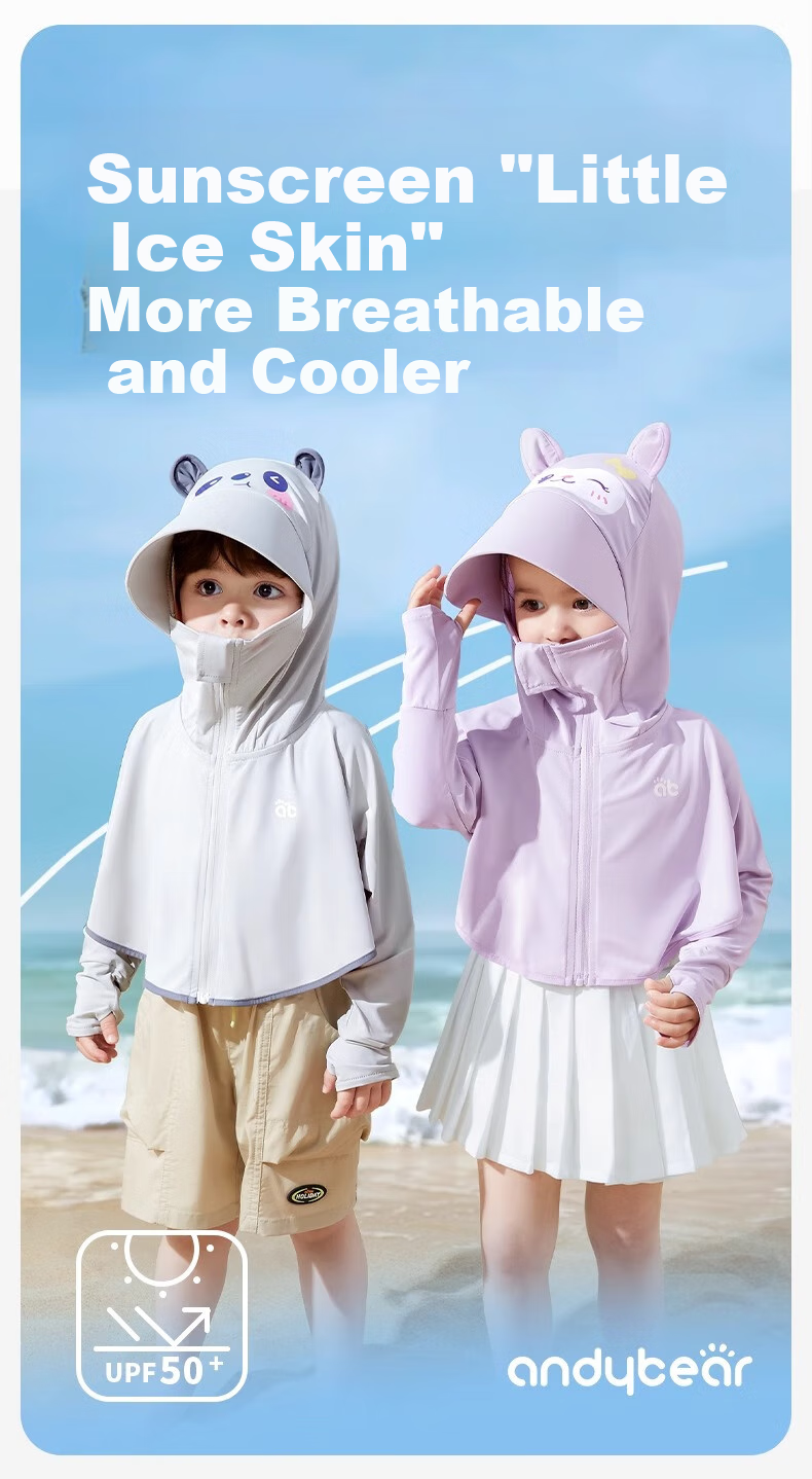 Aibedila Baby Sunscreen Jacket Summer Thin Ice Silk Cooling Sun Protection Clothing Unisex Kids Air Conditioning Cape 2