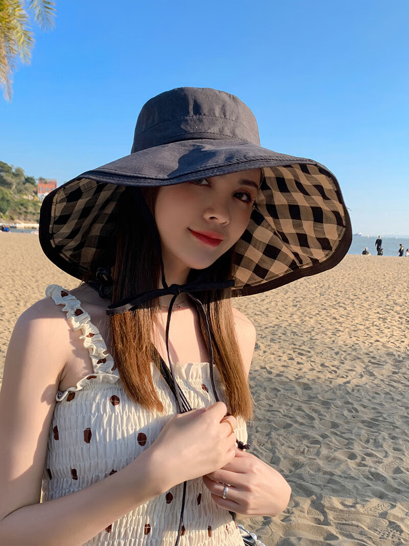 Jian Cai Summer Sunshade Bucket Hat for Women, Wide Brim Double-Sided Wear Face-Covering Beach Sun Hat, Perfect Sun Protection Gift for Girlfriend 7