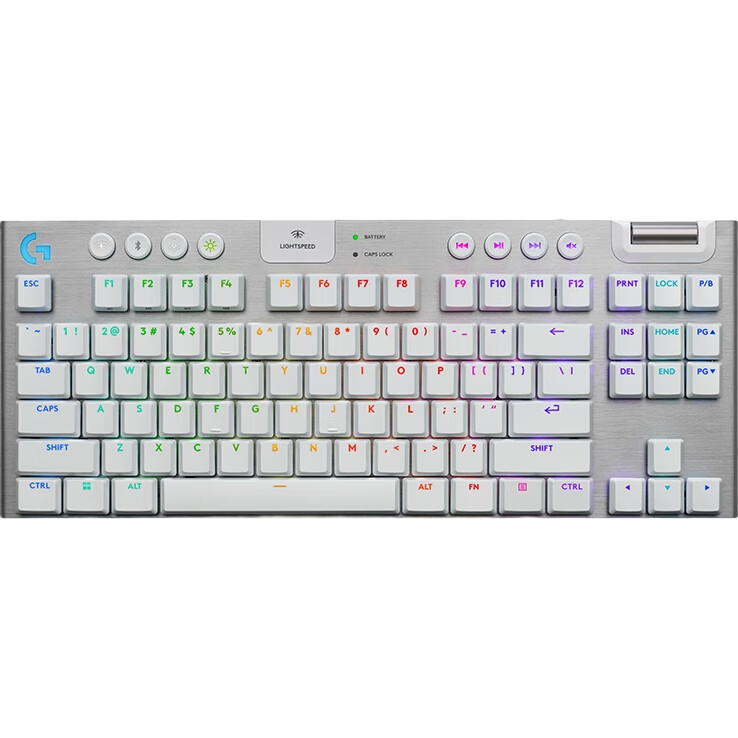 Игровая механическая клавиатура Logitech G G915 X LIGHTSPEED TKL с низким профилем, беспроводная, белая, коричневый переключатель