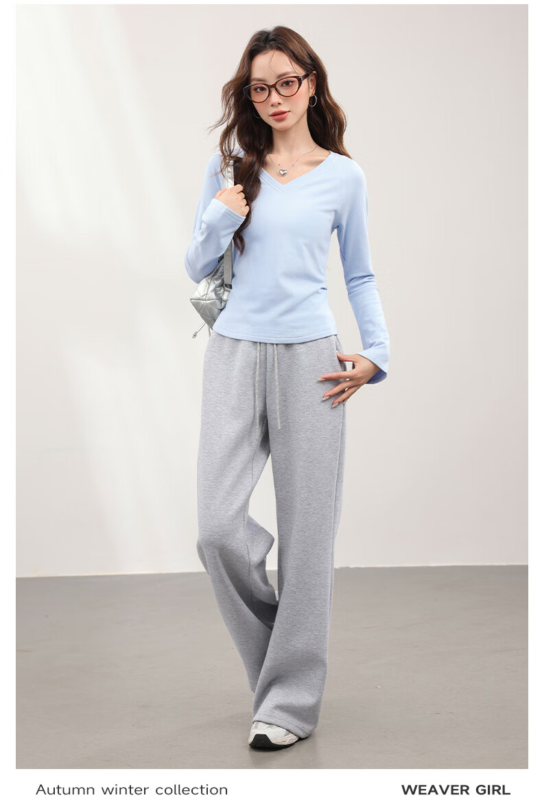 MJ STYLE V-Neck Ruched Brushed Fleece Long Sleeve Slim Fit Thermal Top for Women Autumn Winter 2026 New Trendy Chic 2