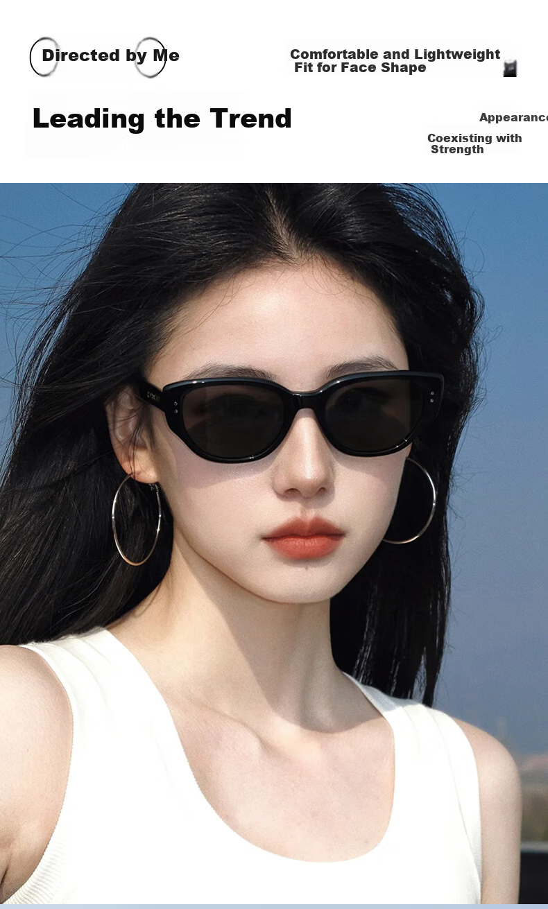 CAPONI Cat Eye Sunglasses for Women, Polarized Sunglasses, Father's Gift for Boyfriend, Girlfriend Or Wife, Practical Eyewear Gift Box Set 13