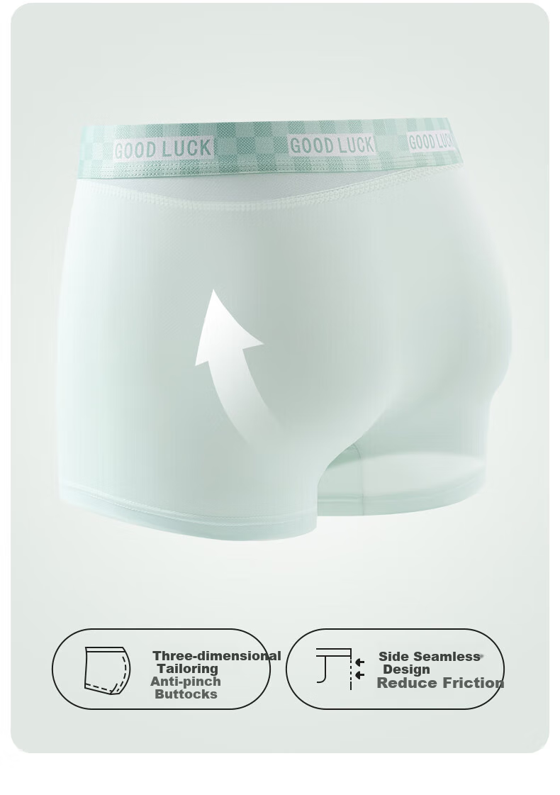 Me Feeling Men's Underwear, Summer Thin Style, Seamless Ice Silk Cool-Feeling Breathable Boxer Briefs, Antibacterial Loose-Fit Large Size Boxer Shorts 13