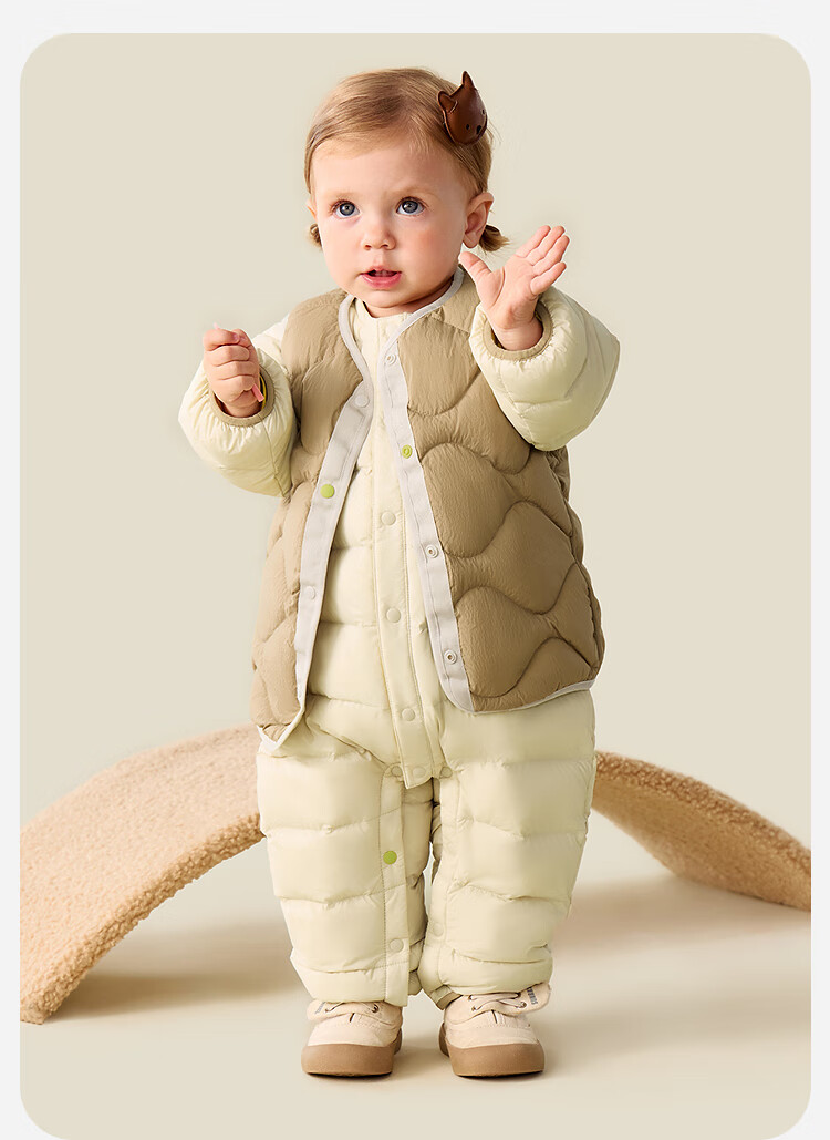 Minibala Bala [Three-proof] Children's Down One-piece Suit Baby Clothes Warm Romper 2025 New Model 1