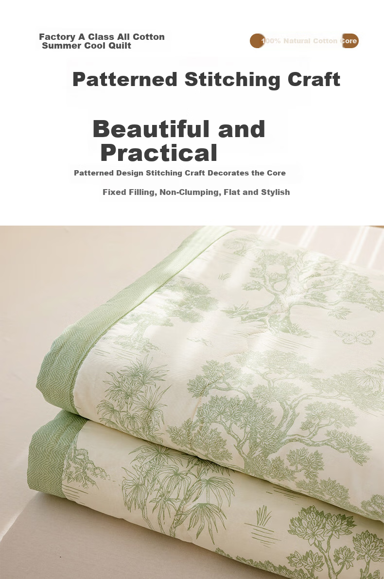 Jinhao Class A 100% Cotton Inner and Outer 7A Antibacterial Single Student Summer Cooling Quilt Air Conditioning Quilt 200*230cm Panda Herbal 2