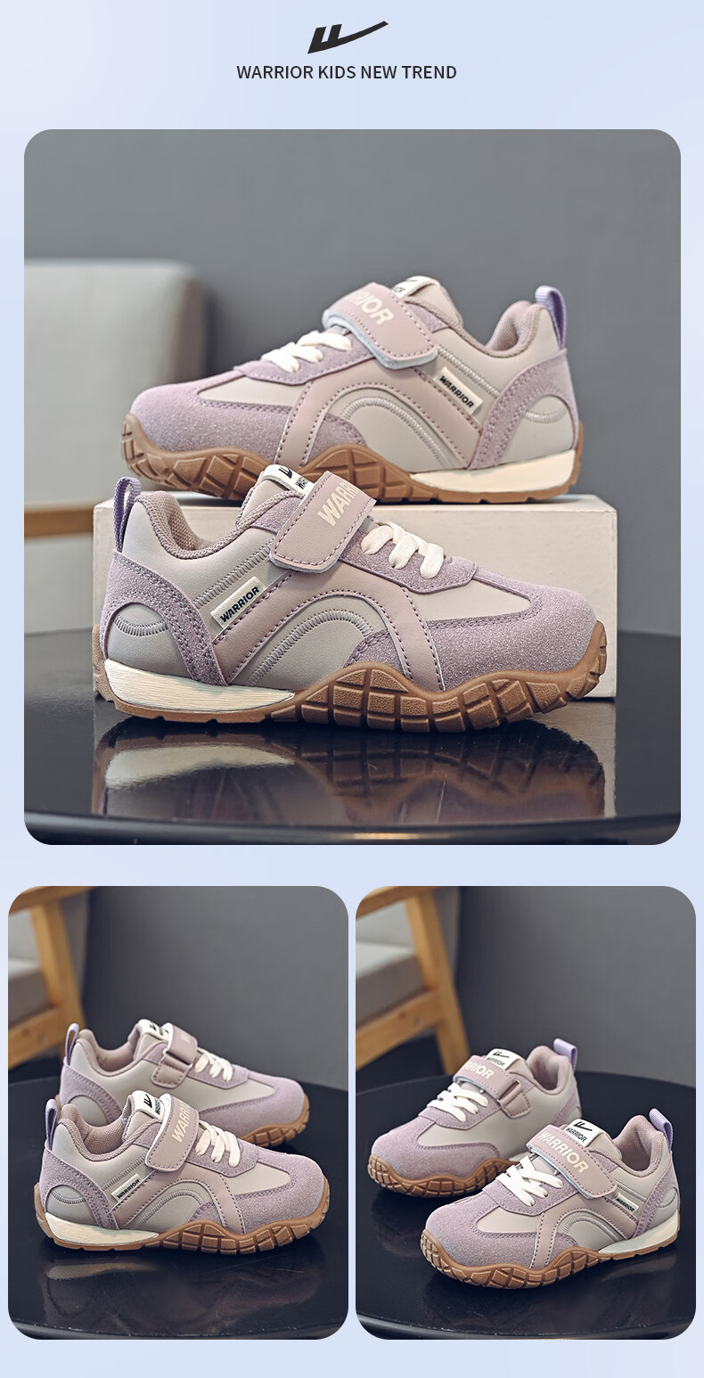 Warrior Girls' Spring and Autumn Lightweight Sports Shoes Children's Student Training Shoes WZ-1628 Pink Size 30 4