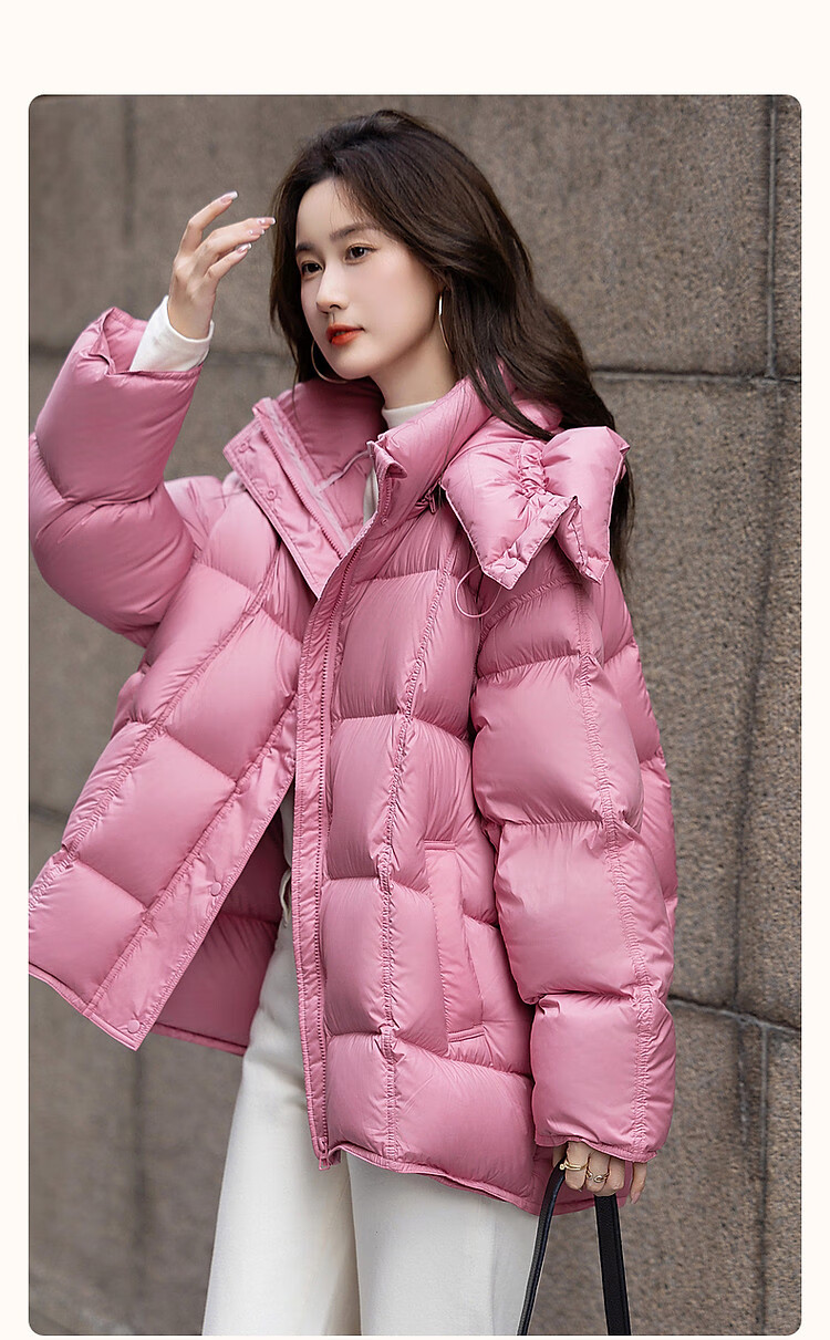Dme Dopamine Cloud Puff Winter Warm Scarf 90% Duck Down Drawstring Short Women's Down Jacket 1