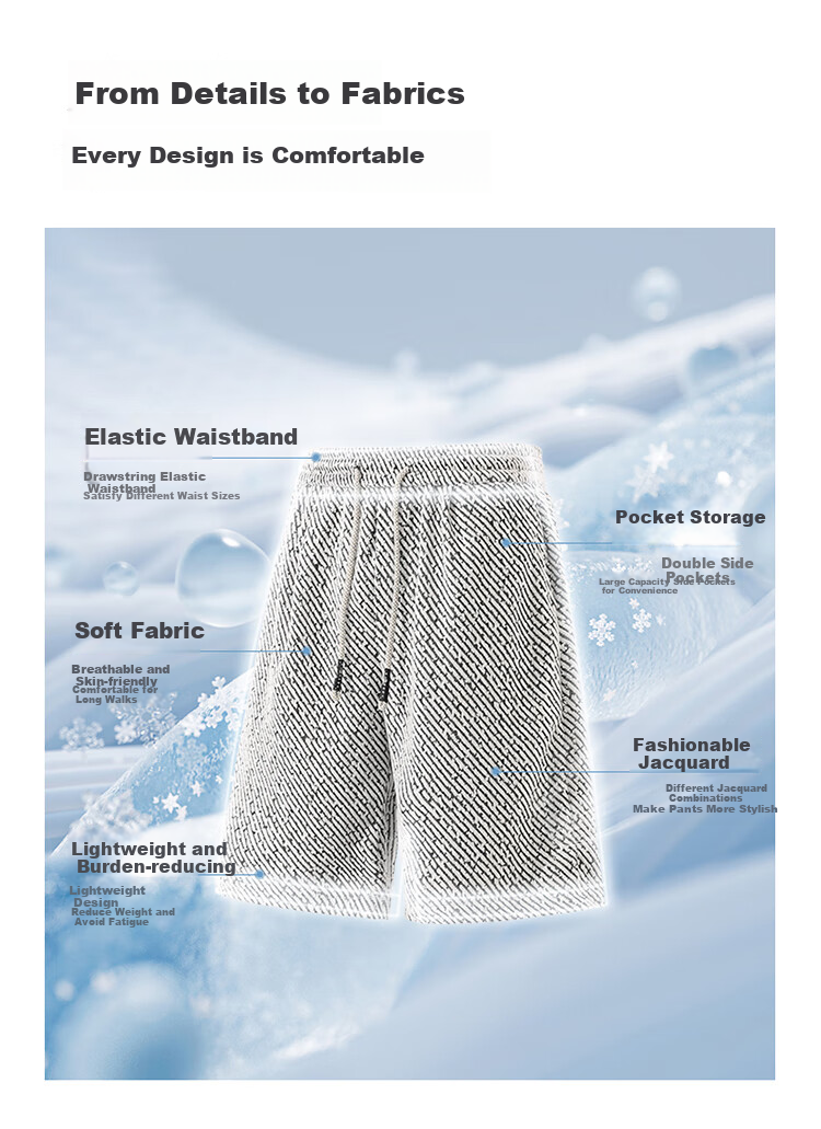 CLOR Starry Sky Texture Shorts, Summer Lightweight Simple Breathable Trendy Sports Knee-Length Pants for Men, MLS01 White XL 3