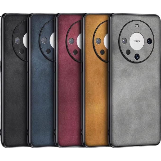 POZZO Чехол для Huawei Mate60, противоударный, защита объектива, мягкий чехол из натуральной кожи ягненка, серый