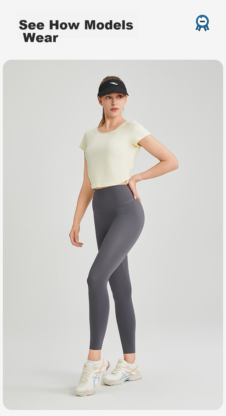 Hosa Women's Shark Leggings for Outdoor Wear, High-Waisted Tummy Control Yoga Pants, Lightweight Sports Base Layer Shorts, Dark Gray, M 9