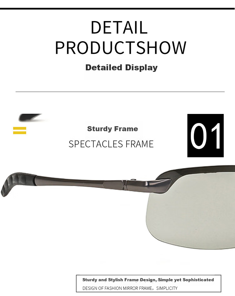 Adandyish Electric Road Bike Glasses, Cycling Photochromic Sunglasses, Sports Protective Eyewear, Fishing Day And Night Dual-Use Windproof Dustproof Glasses 5