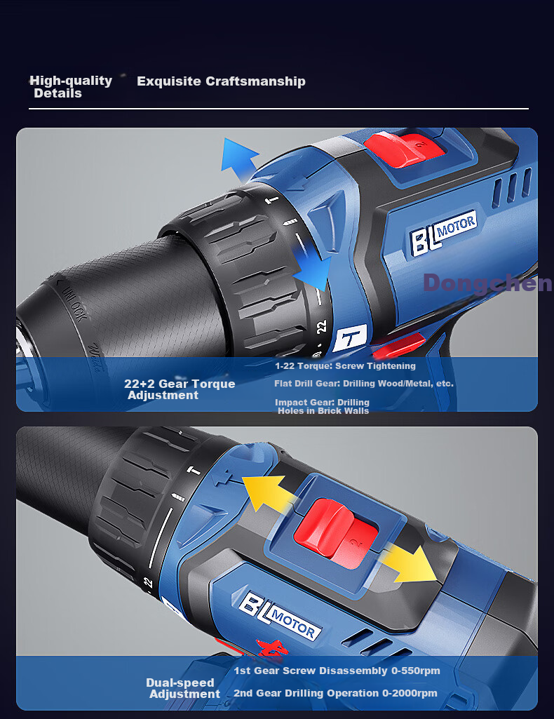 Dongcheng 20V Brushless Lithium-Ion Rotary Hammer Drill, Electric Pick, Electric Drill, Three-In WCKIT16B Angle Grinder, Cutting Machine 10