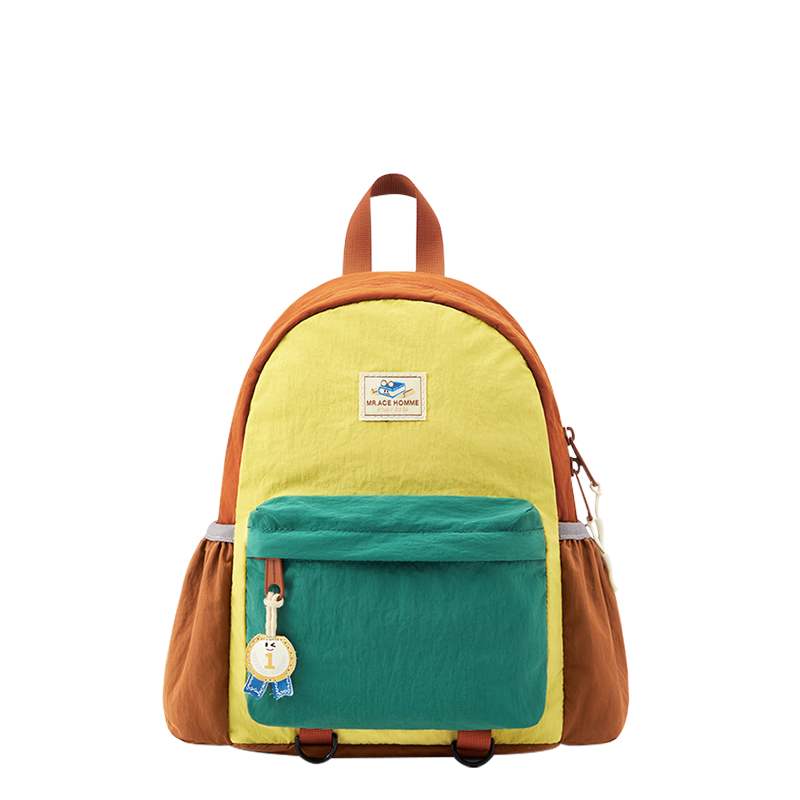 MR.ACE HOMME KIDS Parent-Child Lightweight Water-Resistant Large Capacity Outdoor Travel Backpack for Elementary Students Melon Oolong L Size
