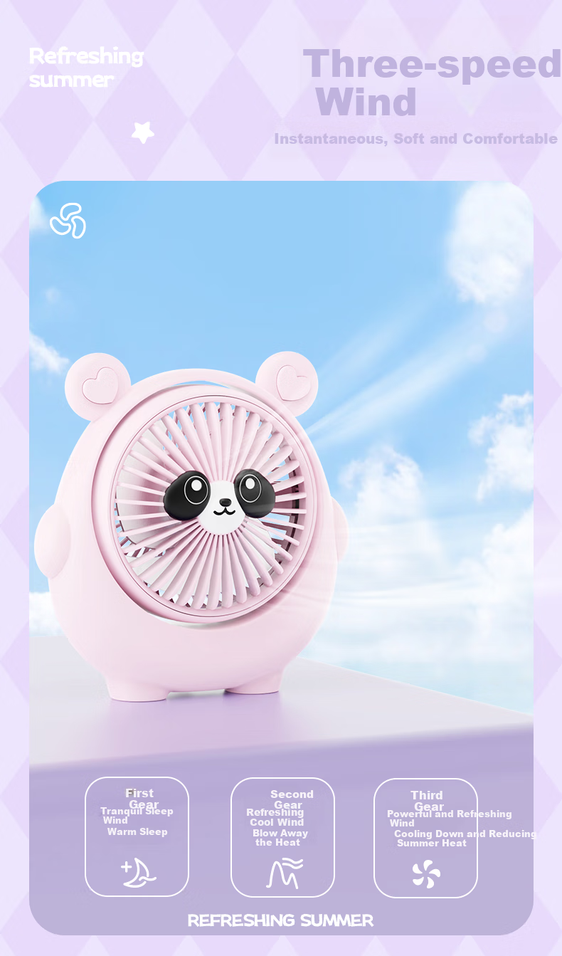 Ouliwen USB Rechargeable Mini Fan, Low Noise with Three Speeds, Portable And Compact, Dual-Use for Desktop And Handheld, Quiet Operation, Strong Airflow, Electric Fan for Office And Dormitory Use 5