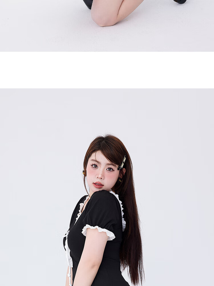 Agliondy 2025 New Split Swimsuit for Women Conservative Plus Size Swimwear Slimming Bubble Sleeve Vacation 13