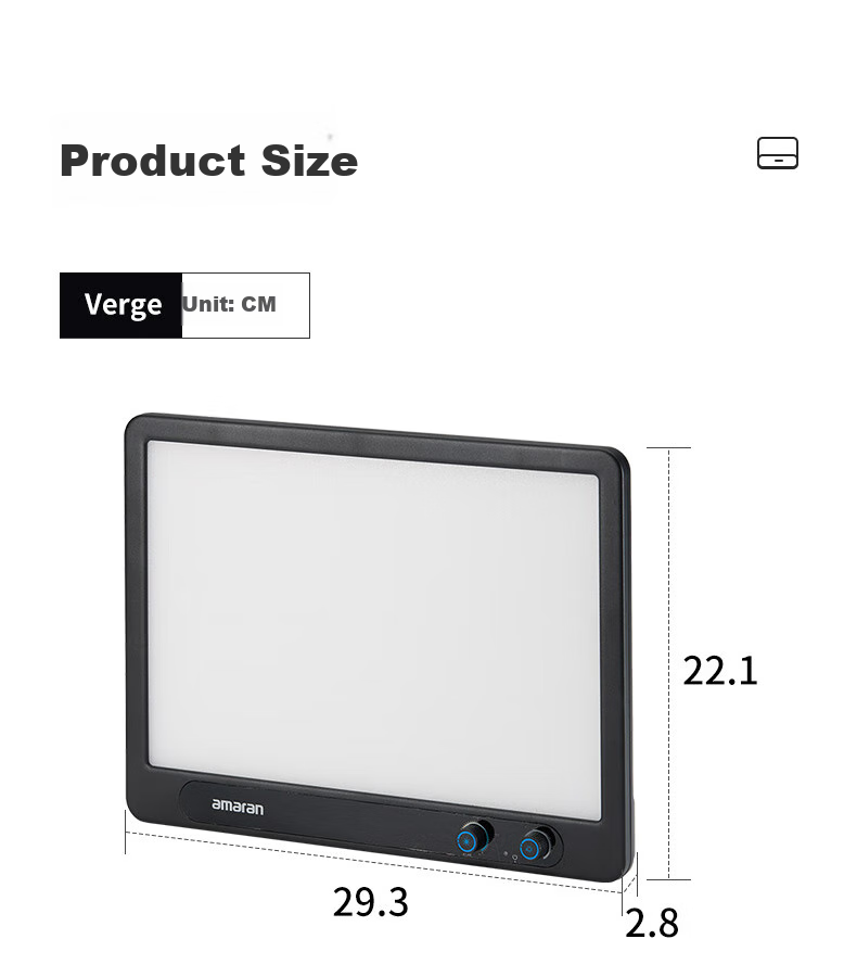 AMARAN Aputure Fill Light Verge Portable Photography Light for Outdoor Shooting And Live Streaming, Desktop Beauty Light with Dual Color Temperature, Flat Panel Lamp in Charcoal Gray Basic Versio 12