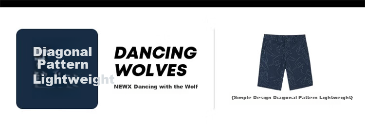 DANCING WOLVES [Cotton Spandex & All-Over Adult Label] Summer Breathable Skin-Friendly Flat Waist Casual Shorts, 102 Dark Blue, Size 31 1