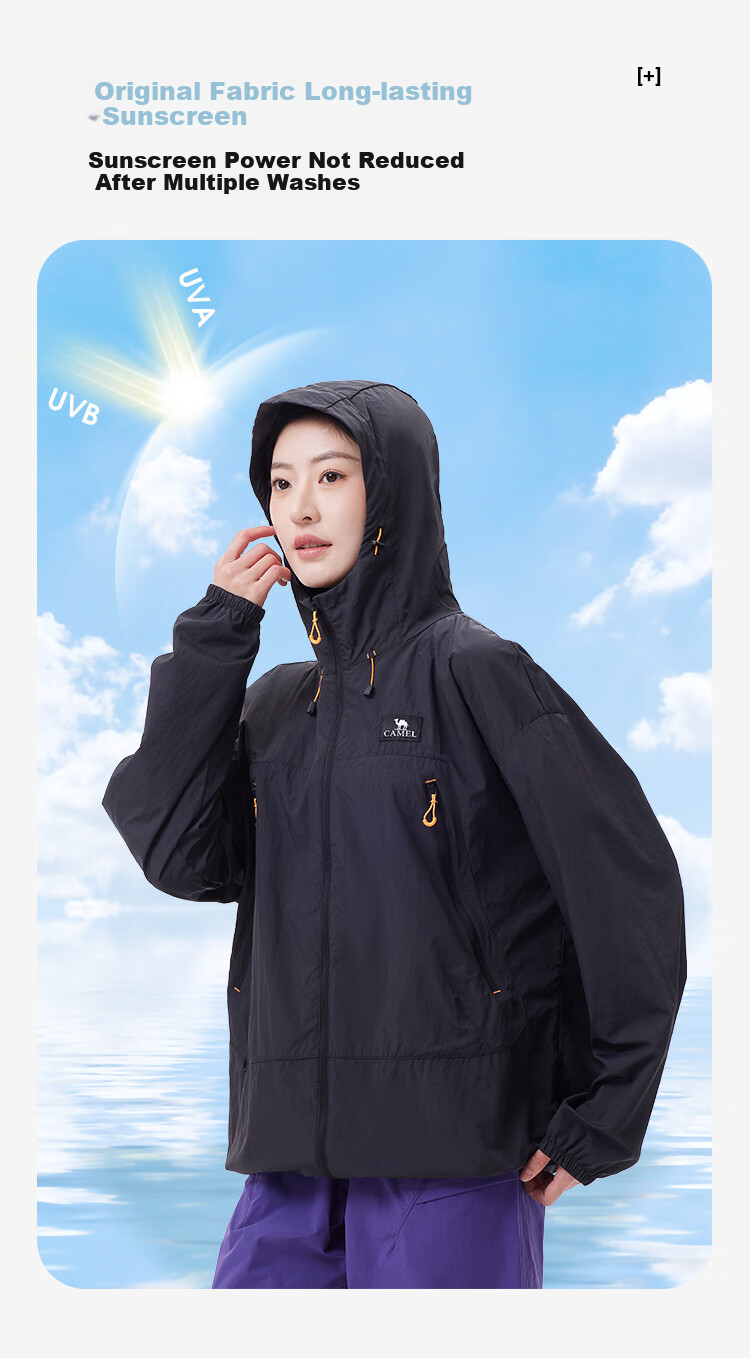 CAMEL Outdoor Sunscreen Jacket Unisex Spring Summer UV Protection Lightweight Coat [Wang Junkai Edition] 31