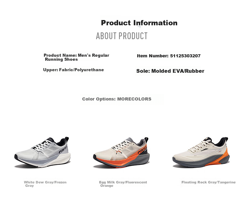 ERKE Running Shoes, Men's Sneakers, Soft Cushioning, Shock-Absorbing, Men's Style Running Shoes, Non-Slip, Wear-Resistant, for Running 16