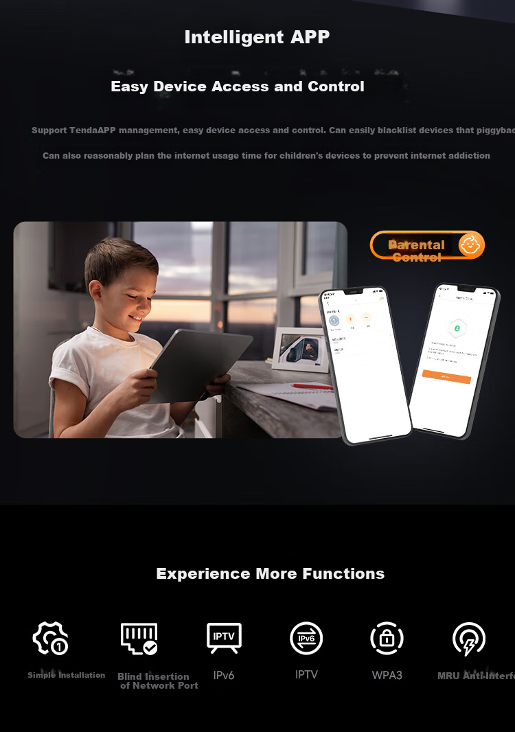 Tenda Router Yunxiao BE3600 [Raging WiFi 7 | JINGDONG Exclusive First Release] 2.5G Port Wireless Gigabit Wall-Penetrating Signal Booster Mesh Floor-Standing Desig 12