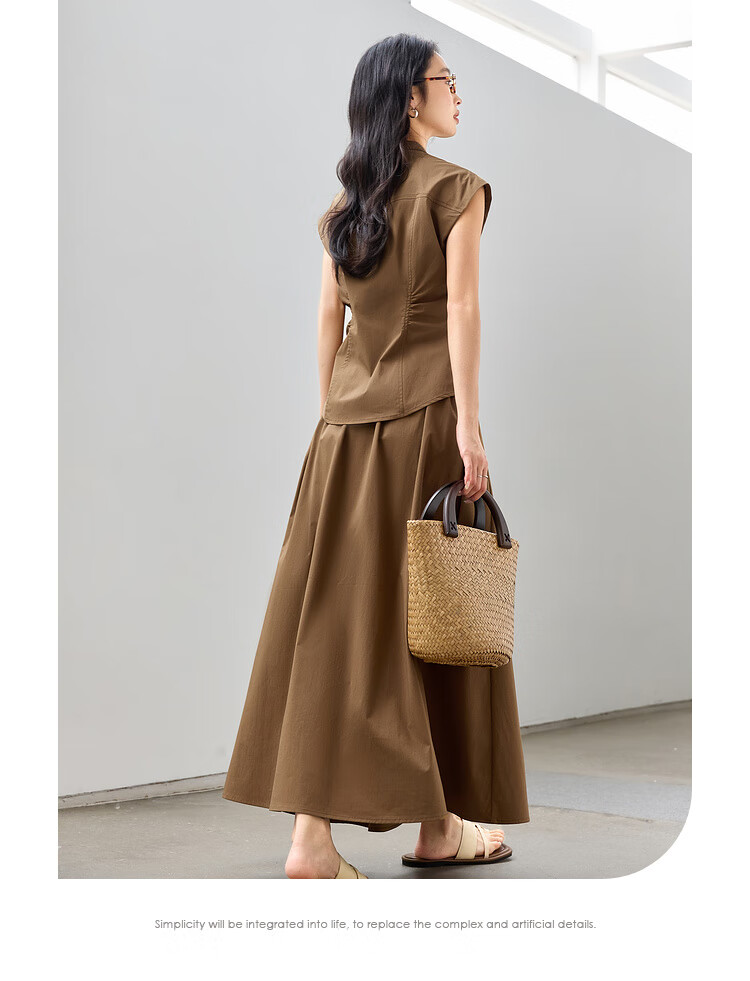Fansiman French Style Pleated Top and Skirt Set for Women 2026 Summer New High-End Waist Slimming Two-Piece Set Size S 4
