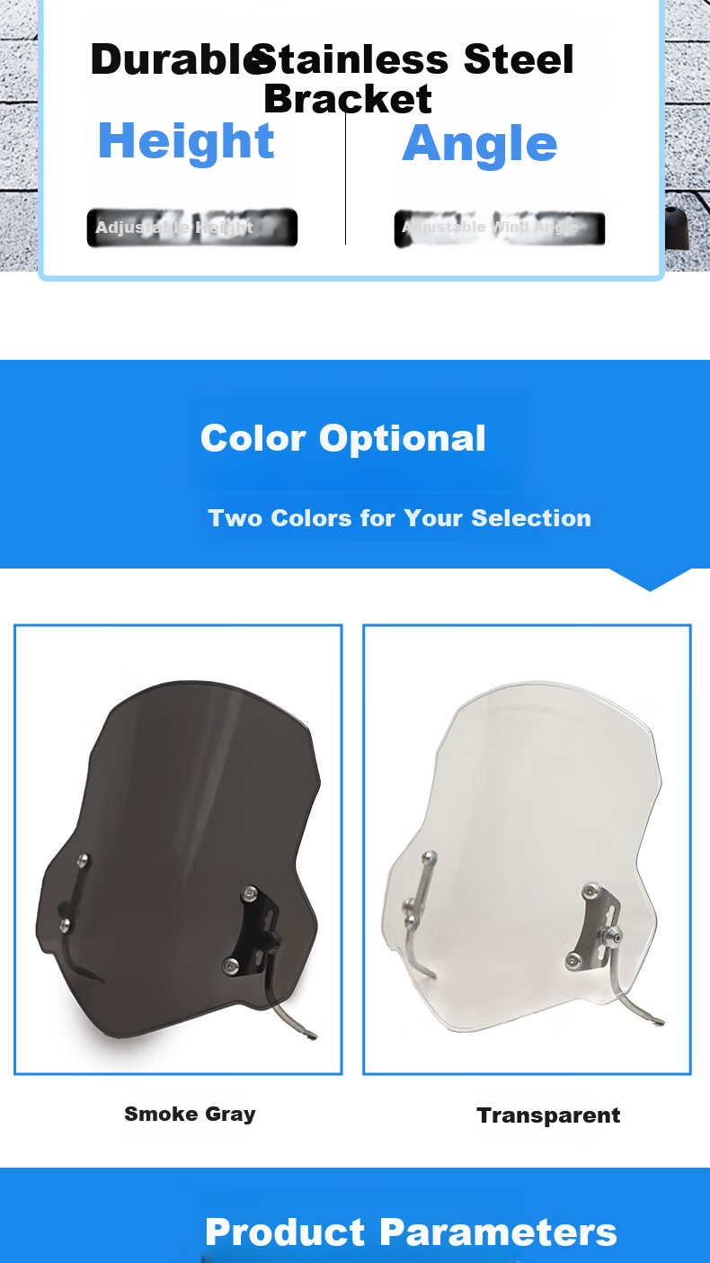 Yueye Electric Vehicle Windshield, Battery Car Motorcycle Windshield, PC Front Windshield Cover, Rainproof, High-Definition Transparent Windshield 7