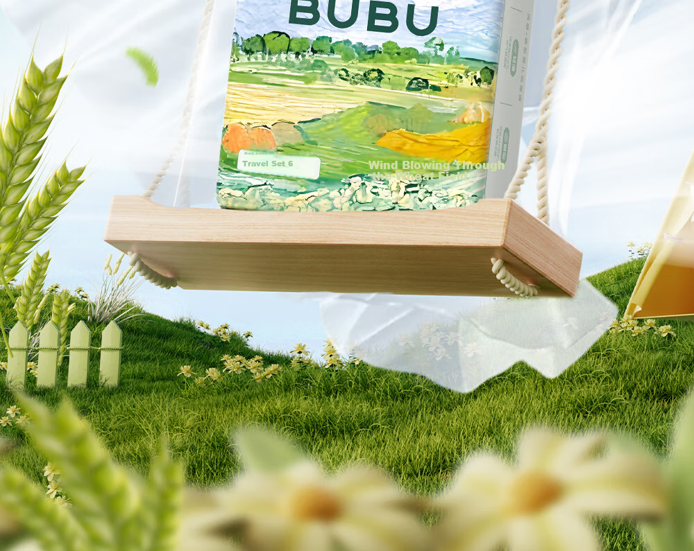 BUBU Wind-Blowing Wheat Field Pull-Up Pants, L Size, 6 Pieces, Ultra-Thin Breathable Wind-Feel Pants 4