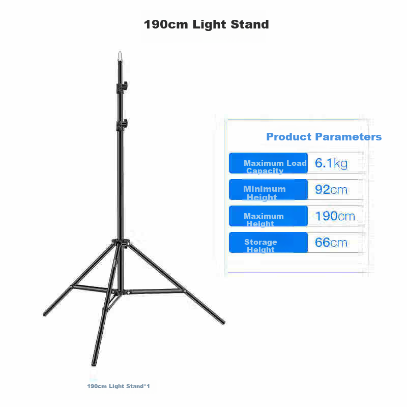 NEEWER 1.9-Meter Light Stand Photography Tripod Stainless Steel Bracket for Fill Light, Flash, Softbox, Phone And Camera Photography Aluminum Alloy Crossbar Tripod