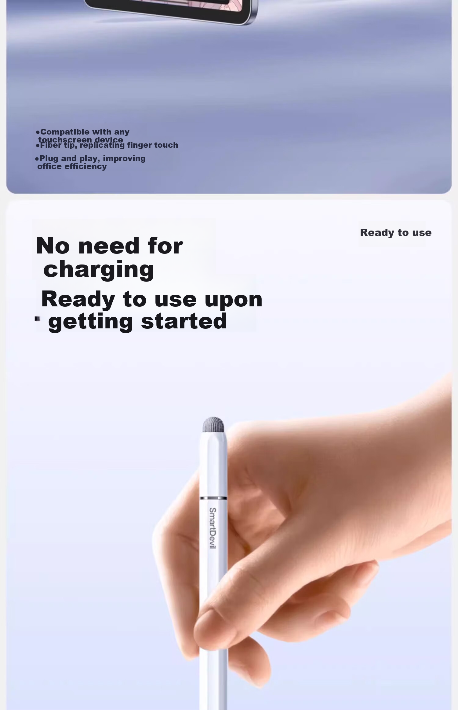 Shanmo Capacitive Stylus Touchscreen Pen Tablet Pen for IPad Huawei Xiaomi, Universal for Tablets And Smartphones, Dual-Head Drawing Stylus for Apple Android 8
