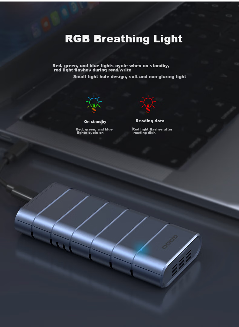 GODO M.2 SSD Enclosure USB4 Portable NVMe External Hard Drive for Laptop And Desktop 40Gbps Compatible with Thunderbolt 4/3 Suitable for Apple MAC Phones 10